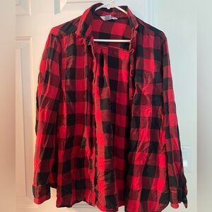 Old Navy Red and Black Checkered Shirt